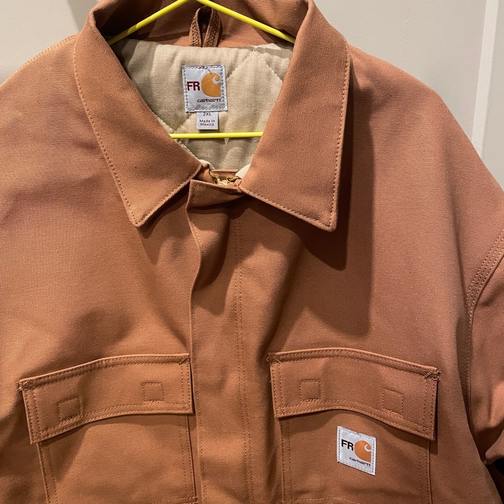 Carhartt flams resistant FR cat 4 men’s quilted heavy jacket 2XL PPE NWOT